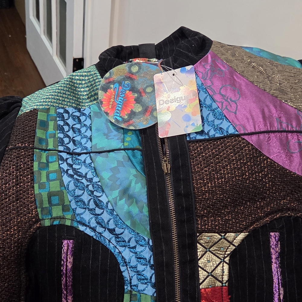 NWT RARE Desigual Women's Multicolor Patchwork Jacket
